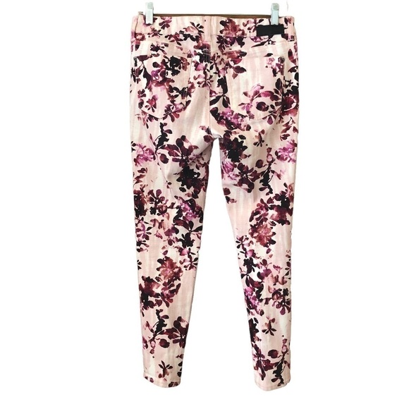 Dkny Denim - DKNY JEGGINGS/ pink burgundy floral/ just like pants/ Size 6